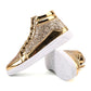 Men's Glitter High Top Sneakers Shiny Party Stage Shoes Casual Fashion Footwear Tênis Alto Brilhante Zapatillas Altas Brillantes