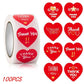 Heart Thank You Stickers | Floral Decorative Sealing Stickers for Wedding Gift Packaging and Small Business Supplies