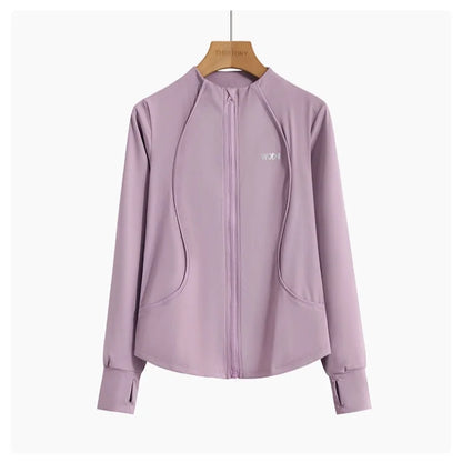 Slim Fit Yoga Long Sleeve Workout Top with Thumb Holes