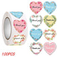 Heart Thank You Stickers | Floral Decorative Sealing Stickers for Wedding Gift Packaging and Small Business Supplies