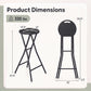 Folding Bar Stool Set of 2 - 27.5" Height with Carry Handle
