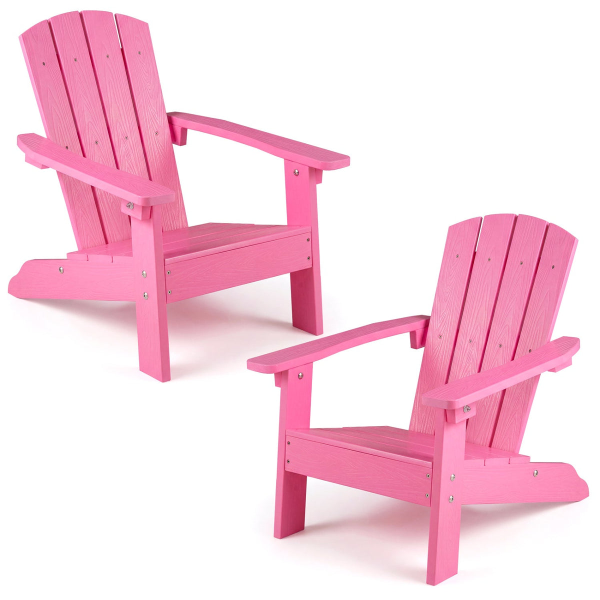 Set of 2 Kid's Adirondack Chair with with High Backrest and Armrests