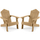 Set of 2 Kids Adirondack Chairs All-weather Outdoor Chairs for Children with Tilted High Backrest