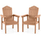 Adirondack Chairs Set of 2 with High Backrest - Brown