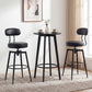 Set of 2 Swivel Barstools Faux Leather with Upholstered Seat and Back