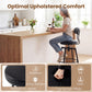 Set of 2 Swivel Barstools Faux Leather with Upholstered Seat and Back