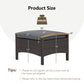 Wicker Patio Ottoman Set of 2 with Cushion
