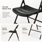 Foldable Plastic Dining Chairs Set of 4 with Ergonomic Backrest