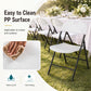 Foldable Plastic Dining Chairs Set of 4 with Ergonomic Backrest