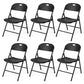 Foldable Plastic Dining Chairs Set of 6 with Ergonomic Backrest