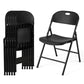 Foldable Plastic Dining Chairs Set of 6 with Ergonomic Backrest