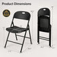 Foldable Plastic Dining Chairs Set of 6 with Ergonomic Backrest