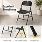 Foldable Plastic Dining Chairs Set of 6 with Ergonomic Backrest