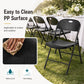Foldable Plastic Dining Chairs Set of 6 with Ergonomic Backrest