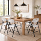 Foldable Plastic Dining Chairs Set of 6 with Ergonomic Backrest