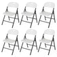 Foldable Plastic Dining Chairs Set of 6 with Ergonomic Backrest