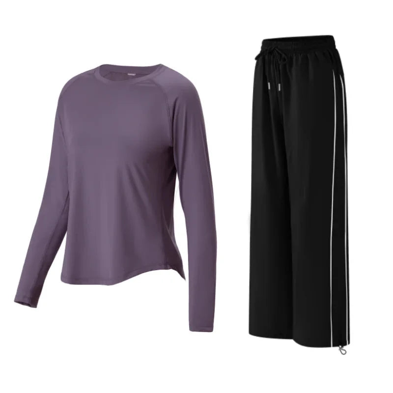 Women’s 2-Piece Tracksuit Loose Sports Top & Sweatpants Set