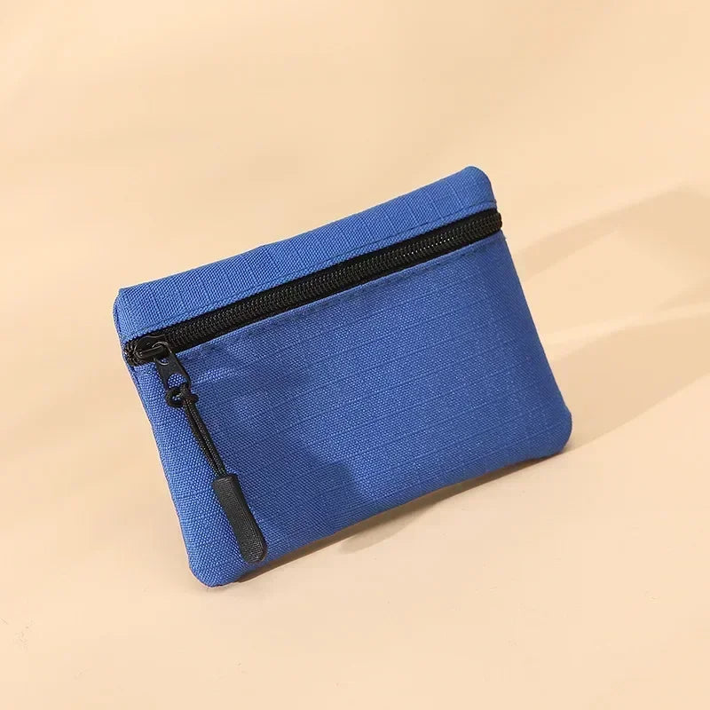 Women Mini Zippers Canvas Coin Purse | Compact Wallet with Keychain