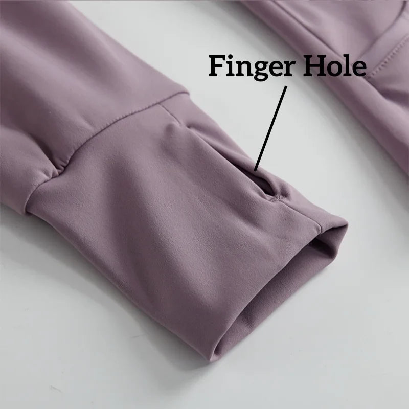 Slim Fit Yoga Long Sleeve Workout Top with Thumb Holes