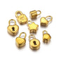 Gold Plated Heart Lock Key Pendant Set | 5pcs Stainless Steel Charms for DIY Jewelry