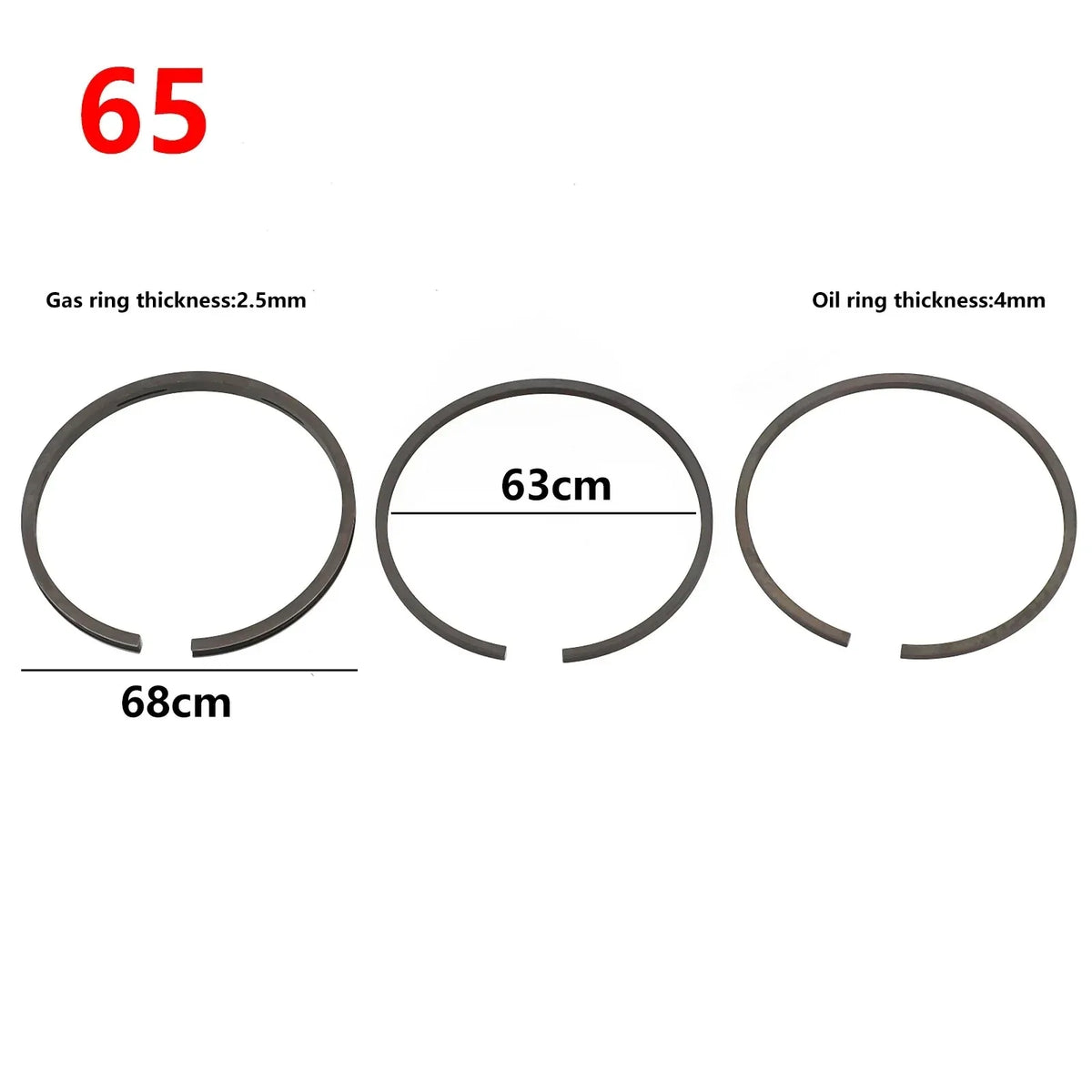 3pcs Piston Rings Set for Air Compressor | Pneumatic Cylinder Replacement Kit