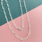 45-60cm Paper Clip Necklace | 925 Sterling Silver Fine Jewelry for Unisex