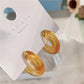 C-Shape Resin Hoop Earrings | Colorful Geometric Acrylic Jewelry for Women