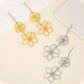 Gold Leaf Drop Earrings | Long Geometric Statement Jewelry for Women