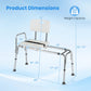Sliding Transfer Bench with Adjustable Height for Bathtub