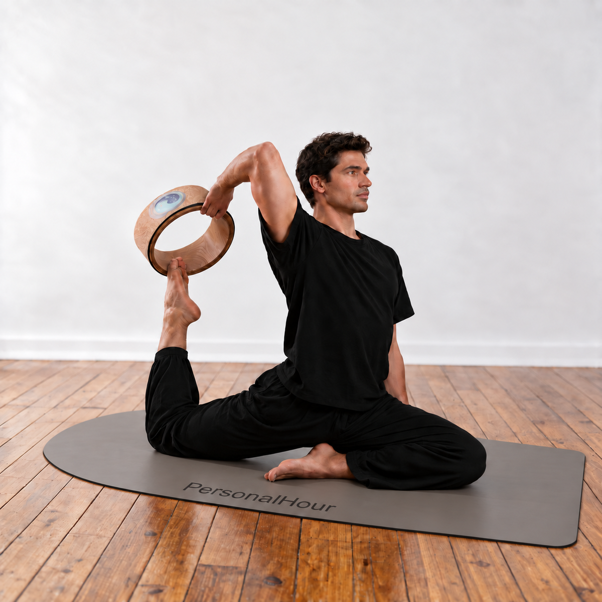 Premium Wooden Pilates and Yoga Wheel with Cork