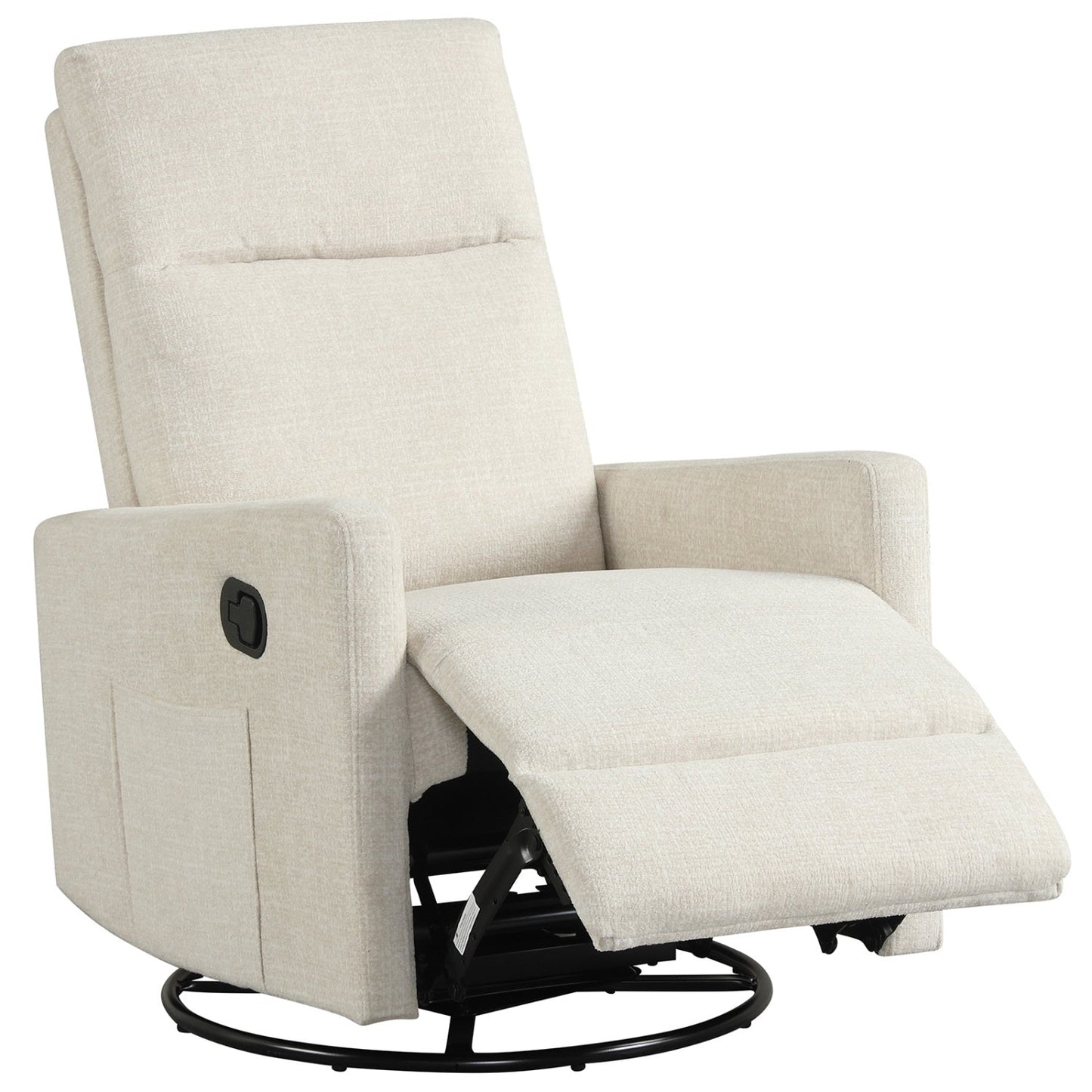 Swivel Rocking Chair 360° Nursery Reclining Rocker Armchair with Cushioned Back