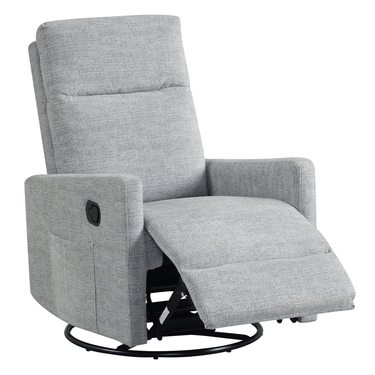 Swivel Rocking Chair 360° Nursery Reclining Rocker Armchair with Cushioned Back