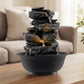 Tabletop Water Fountain with LED Light Indoor Desktop Cascading Water Feature