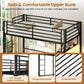 Twin Loft Bed with Desk LED Lights Charging Station Heavy-duty Metal Bed Frame with Guardrail