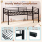 Twin Size Low Loft Bed with Safety Guardrails and 2 Ladders