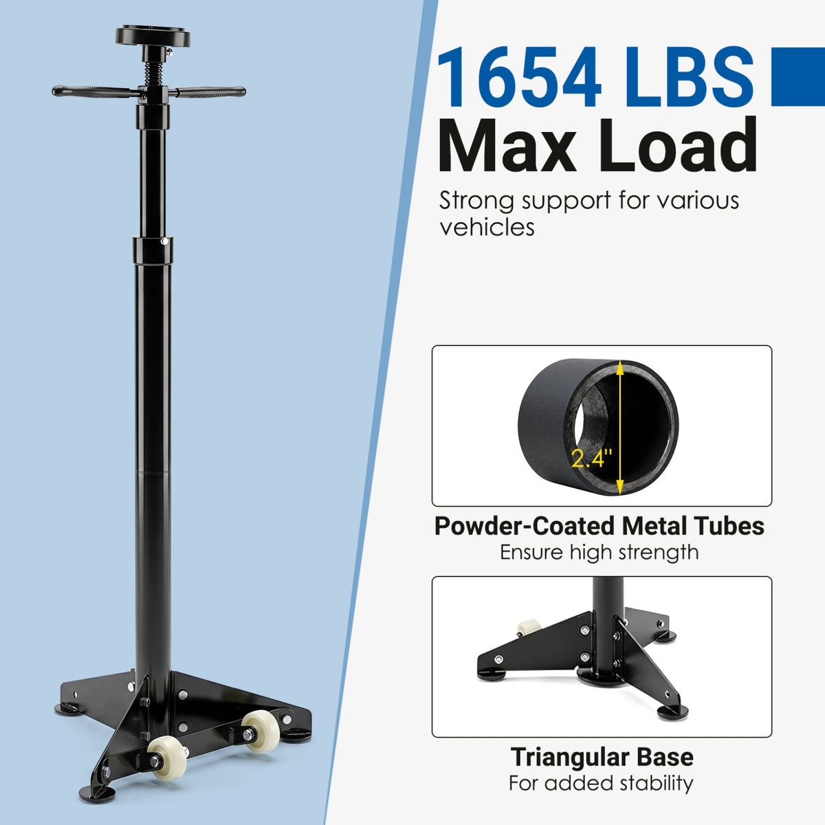 Underhoist Support Stand with Adjustable Height 38.5-75.5 Inch