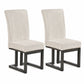 Upholstered Dining Chairs Set of 2 with Rubber Wood Legs