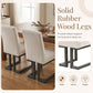 Upholstered Dining Chairs Set of 2 with Rubber Wood Legs