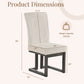 Upholstered Dining Chairs Set of 2 with Rubber Wood Legs