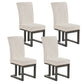 Upholstered Dining Chairs Set of 4 with Rubber Wood Legs
