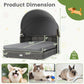 Wicker Dog House with Adjustable Canopy & Cushions