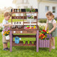 Wooden Mud Kitchen Set with Running Water Faucet Tank