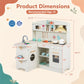 Wooden Play Kitchen Set with Lights & Sounds - White