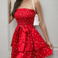 Smocked Heart Print Tube Dress