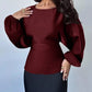 Polka Dot Round Neck Blouse