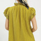 Umgee Lace Trim Ruffle Top