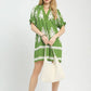 Umgee Two Tone Border Print Mini Dress