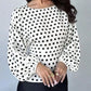 Polka Dot Round Neck Blouse