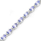 6.00 Carat Genuine Tanzanite .925 Sterling Silver Bracelet
