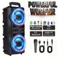 Portable Bluetooth Speaker with Subwoofer Bass, Dual 6.5" LED Woofers and Microphone